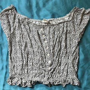 Off the shoulder crop top.